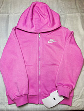 Nike Pink Fleece 2-Piece Set Girls 6-7Y Zip Hoodie + Jogger Pants Solid