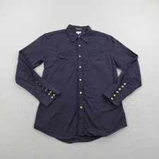 Paul Smith Shirt Men Medium Blue Country Western Pearl Snap Embroidered Frontier