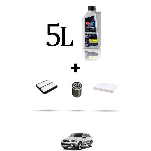 Hoffcar Wartungsset 3 Filter Und 5L ÖL FüR Mitsubishi Outlander II (Cww) 3.0 A-image