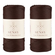 Sensy Premium 2mm 251 Yards Polyester Rope 100 Polypropylene Macrame Cord Brown