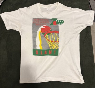 Vintage 1993 7-Up Basketball Slam Promo T Shirt Single Stitch
