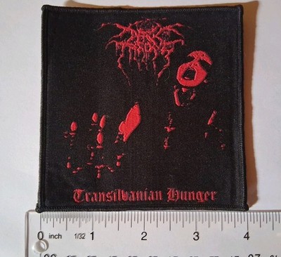 Darkthrone Transylvanian Hunger Red Artwork Black Border Woven Patch Dark Throne