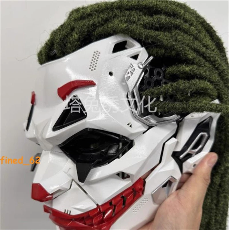 Cyberpunk Joker Cosplay Full Face Mask Dirty Braid Resin Mask Adult Halloween - Image 3 of 4