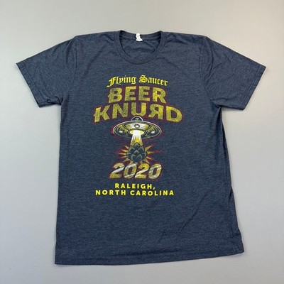 Flying Saucer Draught Emporium Shirt Mens Medium Raleigh Craft Beer Breweriana