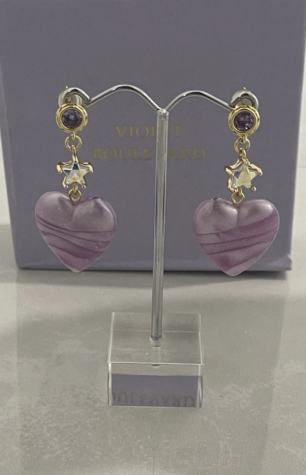 Yellow Gold Filled Earrings Ft. C/Z And Swarovski And Vintage Acrylic Pearl Foto 4 de 4