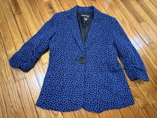 Painted Pony Blue/Black Leopard Print Pattern Women's M Made in USA