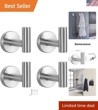 Bath Towel Hooks- SUS 304 Stainless Steel Robe Hook Holder, Heavy Duty Coat H...