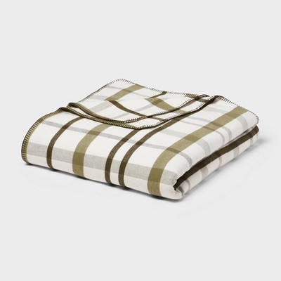 Brushed Cotton Blanket Plaid - Threshold