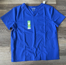 Scrubstar Unisex Core Essentials V-Neck Scrub Top Mechanical Stretch Blue Large