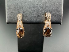 LE VIAN 14K RG ROSE GOLD SMOKY QUARTZ & CHOCO...