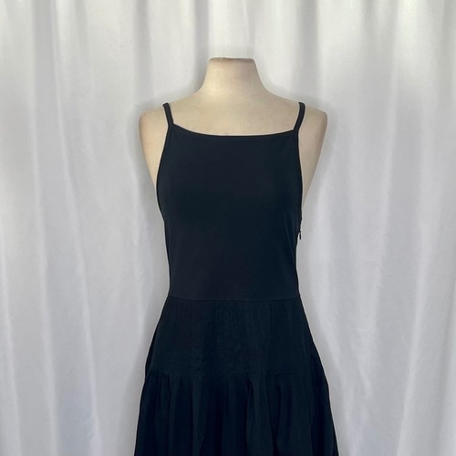 NWT!! J. CREW Pintuck Mixy Tank Dress Solid Black Midi Pleated Pleats Large - Picture 3 of 14
