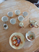 Vintage Lot Enesco Porcelain Tea Set Pot Dish Cup Plate Pitcher 16 Piece Set