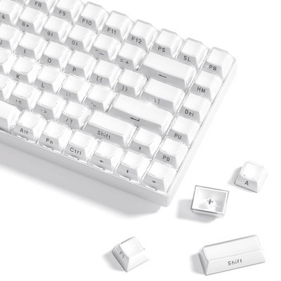 Keycaps  Lusterfly Jelly Keycaps White 60 65 75 100 Percent, Side Printed Ele...
