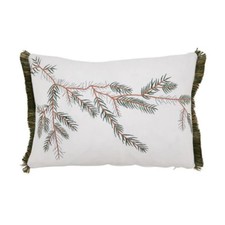 Saro Lifestyle 8137.I1218BP Pine Branch Poly Filled Throw Pillow - Ivory