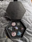 7-piece polyhedral RPG dice set in black presentation case — photo 5