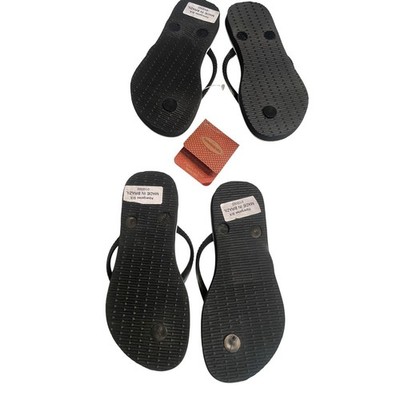 Havaianas Pink Black Stripe Flip Flops Bundle Little Girls 13/1