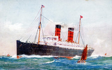 Cunard Line s LUCANIA of 1893 - destroyed by fire at Liverpool, 1909  (Card # 2)