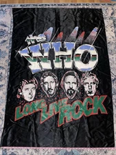 VINTAGE  “THE WHO” FLAG BANNER 54” x 38" LONG LIVE ROCK  1970s RARE ! NOT KISS