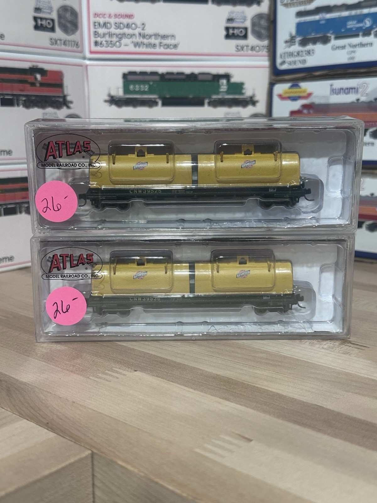 Atlas N Gauge 48' Cushion Coil Car Chicago & North Western 50 005 716/717 NEW