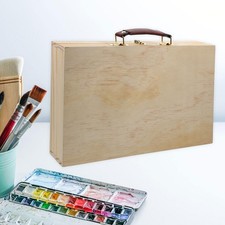 Wood Artist Supplies Box Carrying Case Practical Portable Sturdy Art Storage Box