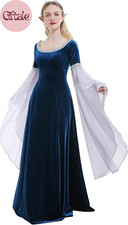 Medieval Renaissance Costume Dress Handmade Historical Retro Dress Velvet Gown w