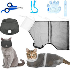 5 Pcs Cat Bathing Bag Set Cat Grooming Bag Adjustable Pet Shower Net Muzzles Nai
