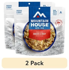 2 pack Biscuits & Gravy Freeze-Dried Camping & Backpacking Food 2 Servings