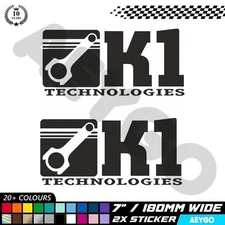 2x K1 TECHNOLOGIES Vinyl Sticker Decal Car Window Bumper Race Livery Mod Sponsor
