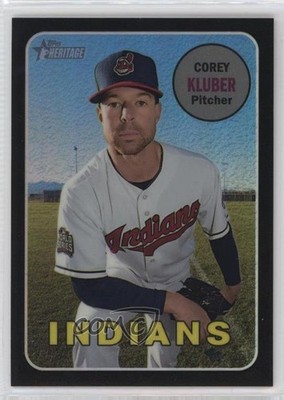 2018 Topps Heritage Chrome Black Refractor 19/69 Corey Kluber #THC-176 3f0