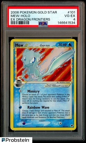 2006 Pokemon Gold Star Ex Dragon Frontiners #101 Mew Holo PSA 4