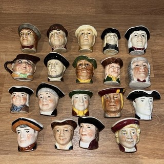 Set 19 Tony Wood 1987 Miniature Toby Jug Thimbles made in England bundle