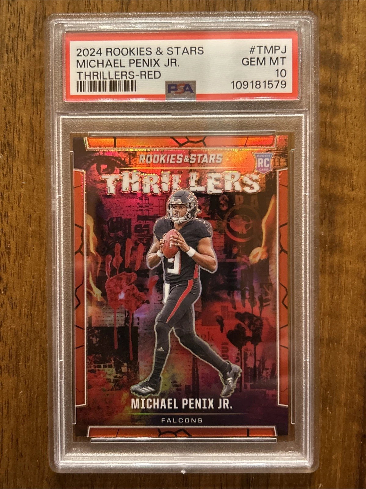 Michael Penix Panini Rookies & Stars Thrillers #TMPJ Red