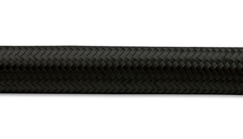 Vibrant 11960 2ft Roll of Black Nylon Braided Flex Hose; AN Size