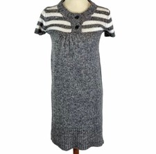 Maurices Womans Sweater Dress Size M Gray White