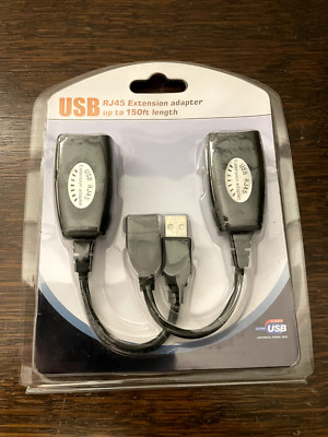 Pluscom USB RJ45 Extender über Cat5/5e/6 BIS ZU 150 FUSS VERLÄNGERUNGSADAPTER UK