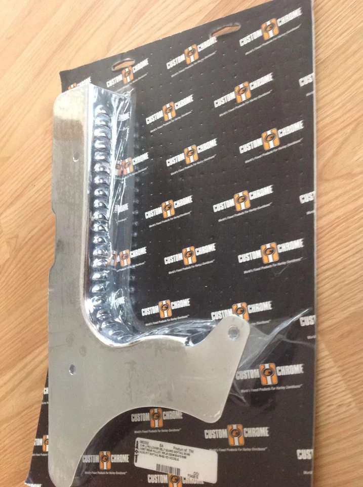 Lower Belt Guard 1993-99 Softail Chrome Louvered * Replace Harley OEM 60415-89B - Image 3 of 4