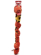 KONG Knots Snake Orange Low Stuff Squeaky Tug & Shake Dog Toy 24"