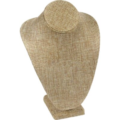  Burlap Standing Bust for Jewelry Display - 7.5''x5.1''x11''