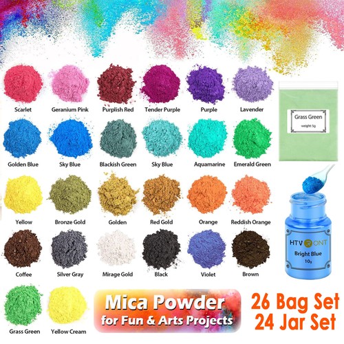 HTVRONT Mica Powder Cosmetic Epoxy Resin Dye Pigment Powder Art Set