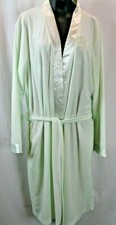 Miss Elaine Large Key Lime Wrap Robe Long Sleeve Large EUC satin Trims