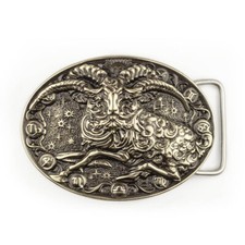 Aries german silver belt buckle, Aries ram Horoscope Astrological Zodiac Sign