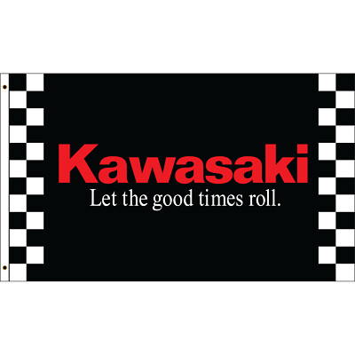 KAWASAKI BLK/RD FLAG 3X5 POLYESTER
