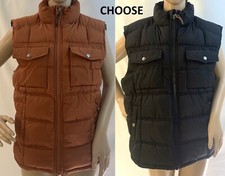 Goodfellow Co. Copper brown or black sleeveless full zip Puffer Vest men's sz