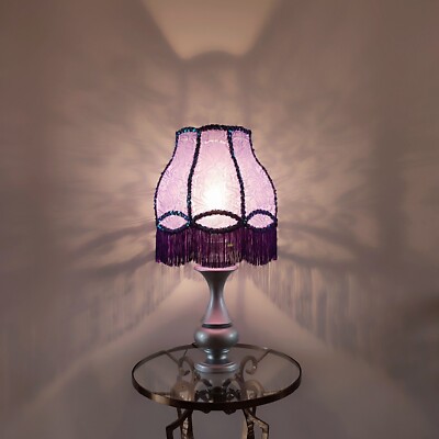 Table lamp,lilac lamp, decorative lamp, bedside table lamp, fabric