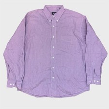 Vintage 90s Hugo Boss Dress Shirt Large Red Blue Check Cotton Made Hong Kong