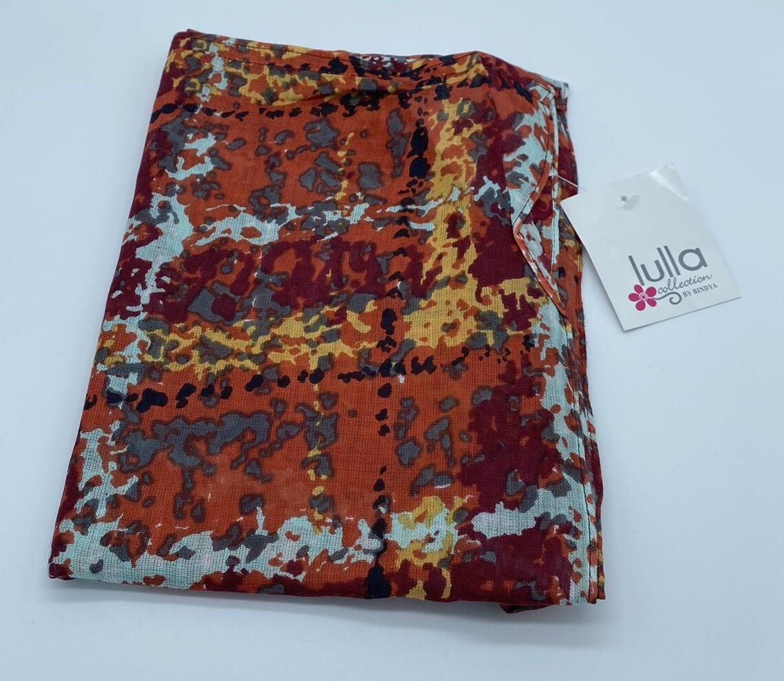 Anthropologie Lulla Collection Bindya 100% Viscose Fall Plaid Loop Scarf Wrap