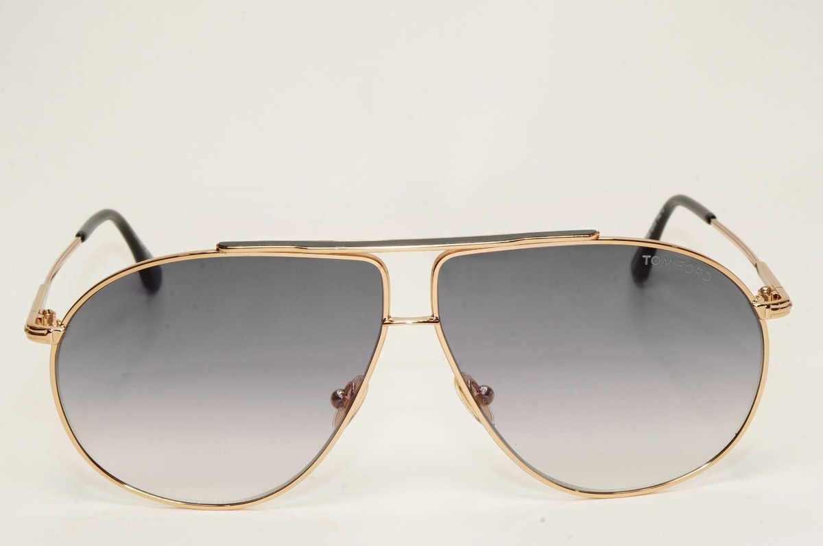 Tom Ford Sunglasses Riley-02 Gold Pilot Grey Gradient Metal FT0825