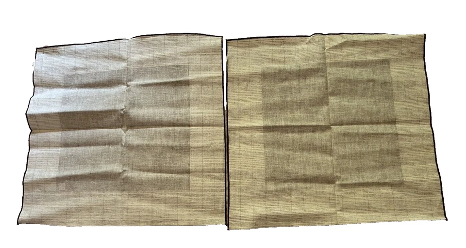 "Par de servilletas vintage de tela de algodón con etiqueta de león Anne Klein años 80 17""x17"" marrón" Foto 3 de 4