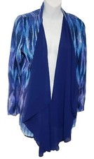NEW Chico's Abstract Ikat Avalynn Cardigan XS Lightweight Linen Blend NWT