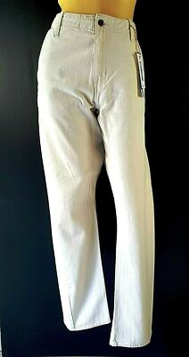 VOLCOM Damen OFF WHITE Denim JEANS STRAIGHT TWISTED - W32'' - W32 L32 - UK14